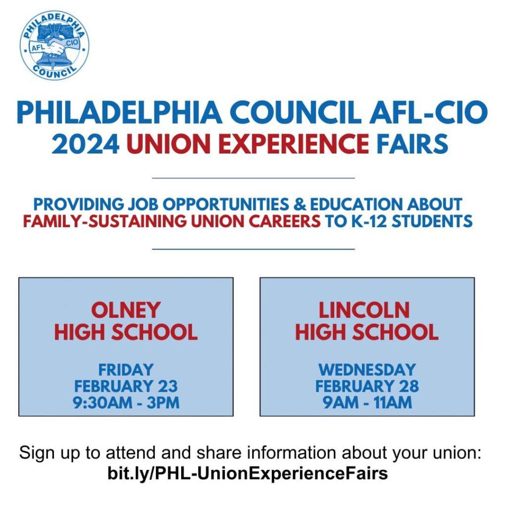 Philadelphia Council AFL- CIO: 2024 Union Experience Fairs